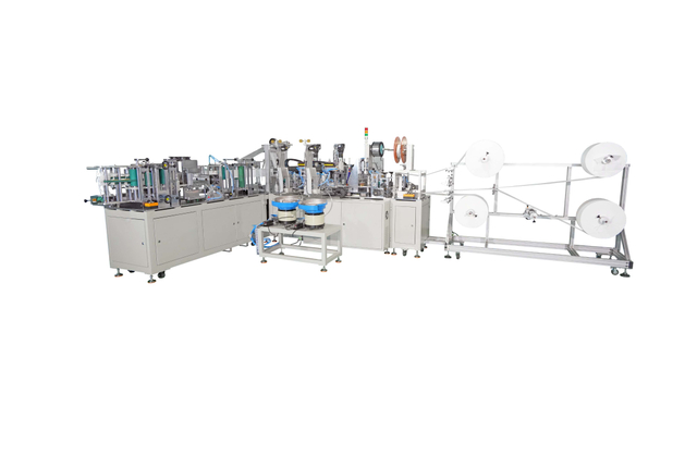 Fully Automatic Headband-Mounted Folding Mask Ear Loop Attachment Machine